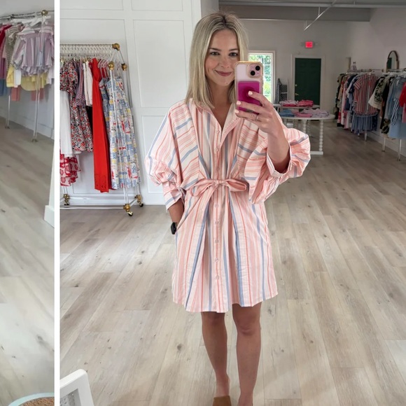 Saule Parc Preppy Women's Grace Striped Button Down Dress Size S NWOT - Picture 8 of 8